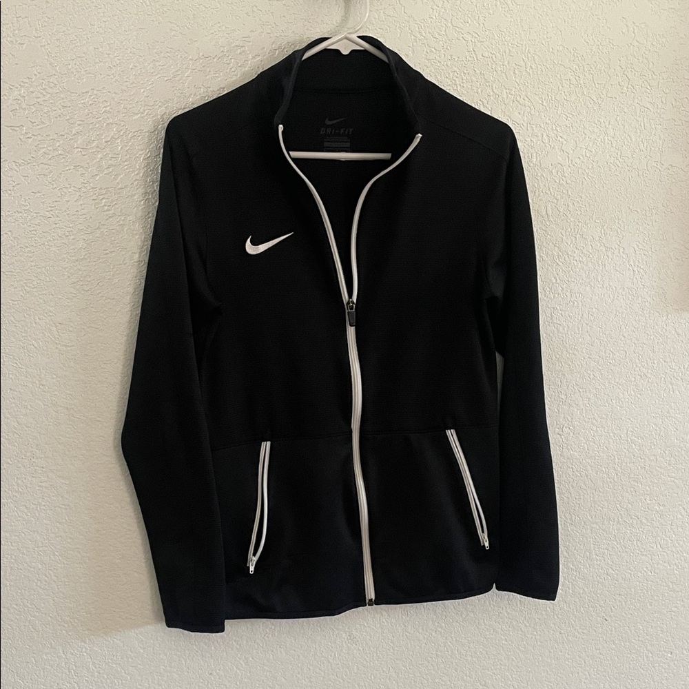 Nike Women's Black Bomber Jacket with White Accents